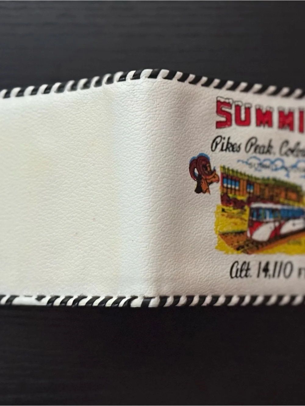Vintage 1950s Pikes Peak Colorado Souvenir Wallet Hand Laced Vinyl Cog Train